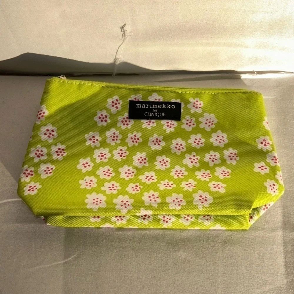 Marimekko for Clinique Bag Makeup Holder Cometic Bag Floral Zipper Pouch Carrier